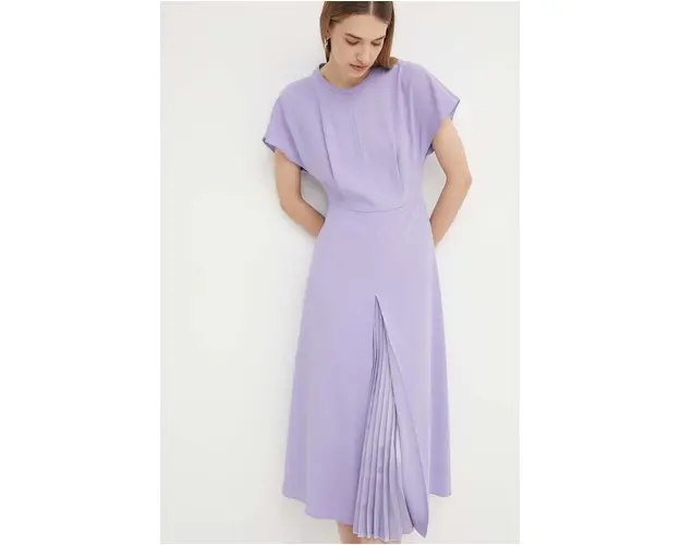 BOSS rochie culoarea violet, midi, evazati, 50518861