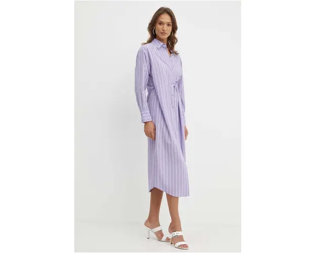 BOSS rochie culoarea violet, midi, oversize, 50521214
