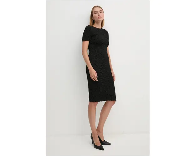Dkny rochie culoarea negru, midi, mulata, DD4E2931