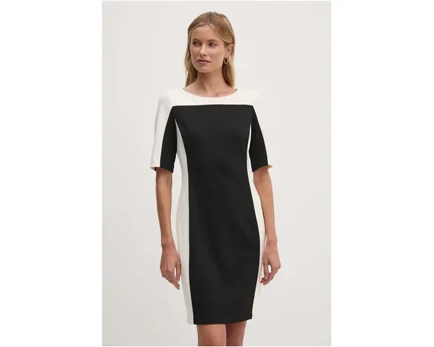 Dkny rochie culoarea bej, mini, drept, DD4E189A