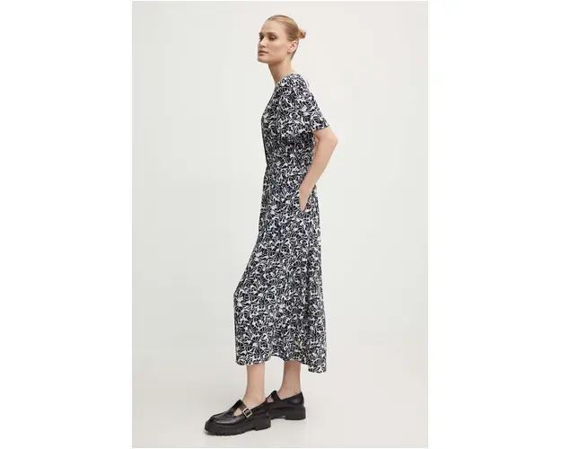 Marc O'Polo rochie DENIM culoarea negru, midi, evazati, 5000000214