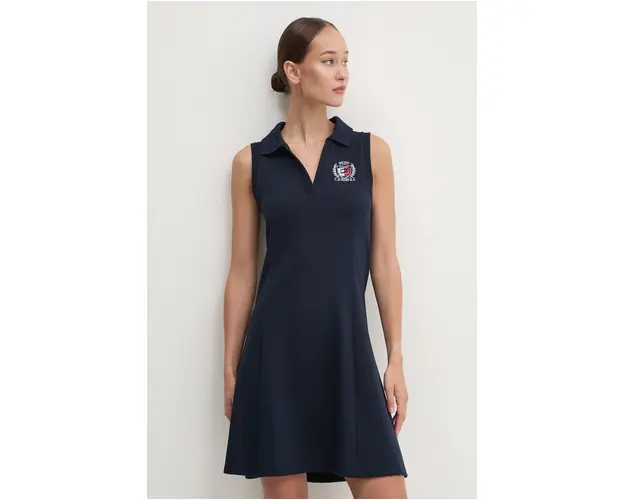 Tommy Jeans rochie culoarea albastru marin, mini, drept, DW0DW18466