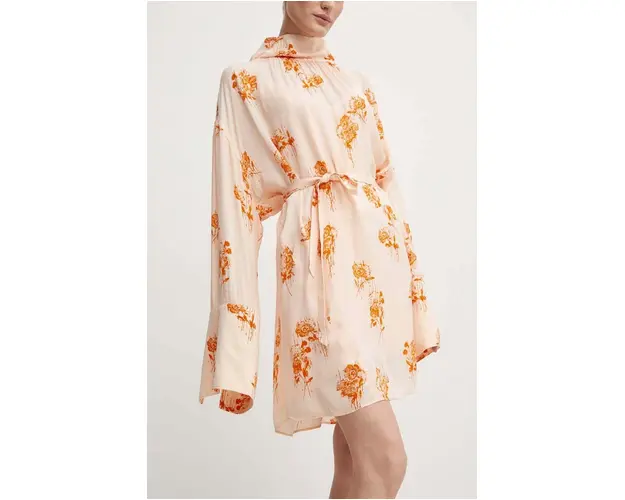 Day Birger et Mikkelsen rochie Jay - Falling Flowers culoarea portocaliu, mini, oversize, DAY65243254