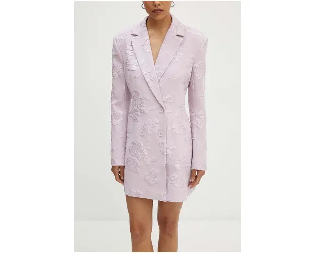 Rotate rochie Jacquard Blazer culoarea roz, mini, drept, 1127681433