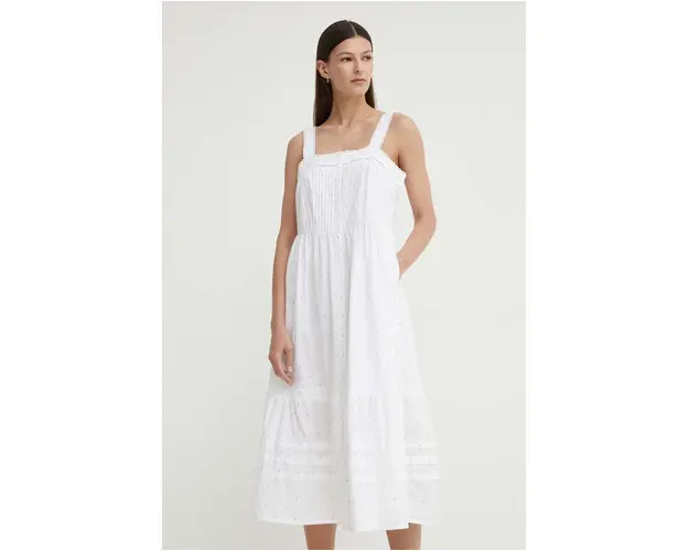 Levi's rochie din bumbac culoarea alb, maxi, evazati, A8649