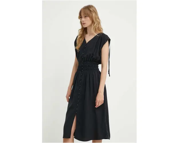 Levi's rochie culoarea negru, midi, evazati, A8694