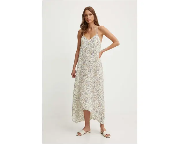 Pepe Jeans rochie MOLLY culoarea bej, midi, drept, PL953560