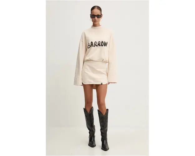 Barrow rochie din bumbac culoarea bej, mini, oversize, F4BWWODR106