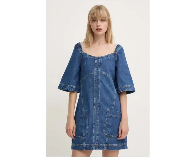 Stine Goya rochie jeans mini, mulata, SG5925