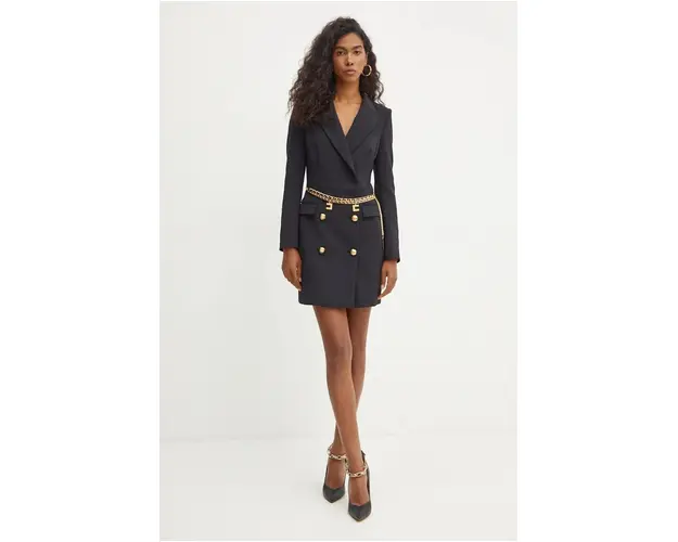 Elisabetta Franchi rochie culoarea negru, mini, mulata, AB65746E2
