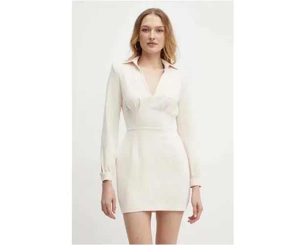 Elisabetta Franchi rochie culoarea bej, mini, drept, AB67646E2