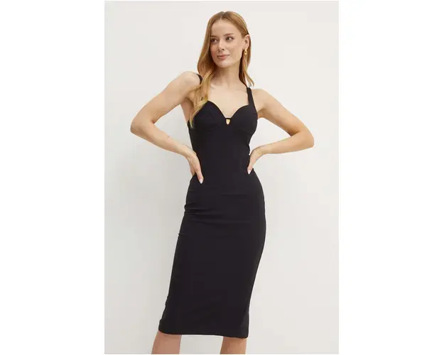 Elisabetta Franchi rochie culoarea negru, mini, mulata, AB71146E2