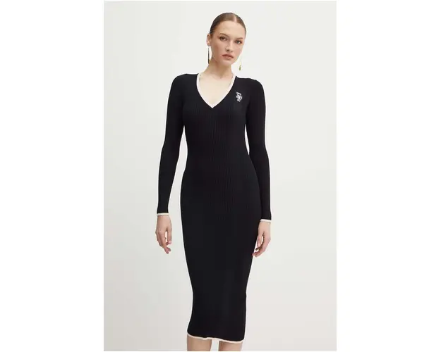 Elisabetta Franchi rochie culoarea negru, mini, mulata, AM09M46E2