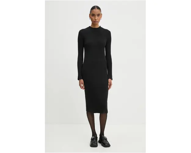 Marc O'Polo rochie din bumbac culoarea negru, midi, drept, 409504567097