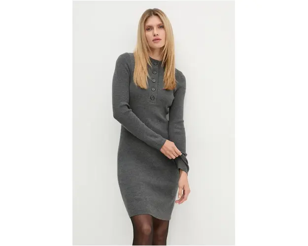 Marc O'Polo rochie din lana culoarea gri, mini, mulata, 409508667103