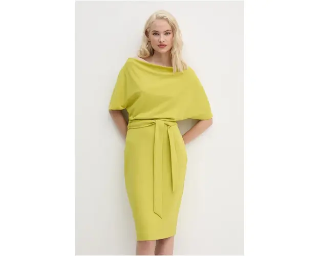 Joseph Ribkoff rochie culoarea verde, midi, mulata, 243233