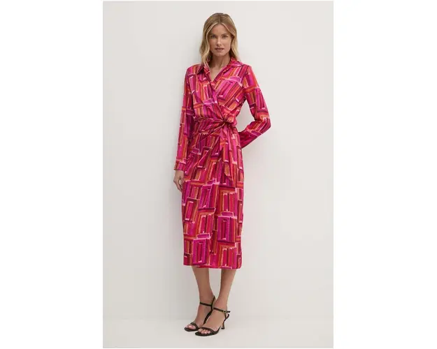 Joseph Ribkoff rochie culoarea roz, midi, drept, 243182