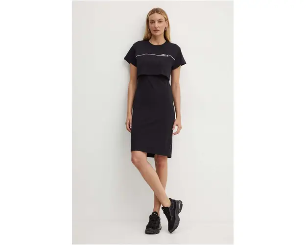 Karl Lagerfeld rochie culoarea negru, mini, drept, 245W1350
