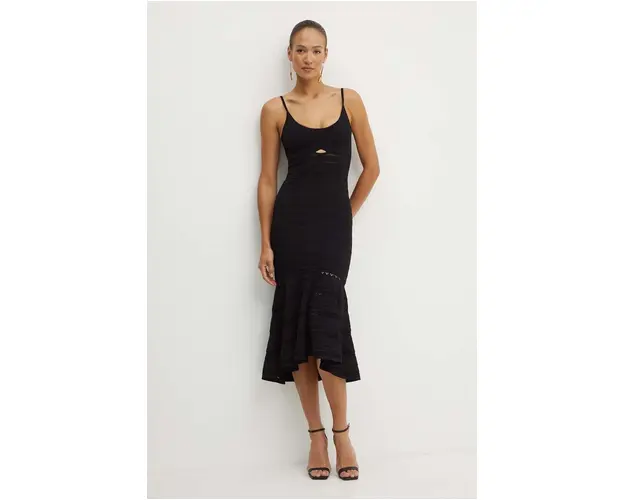 Victoria Beckham rochie culoarea negru, mini, evazati, 1324KDR005705A