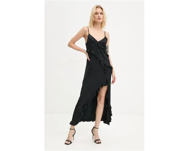 The Kooples rochie culoarea negru, maxi, drept, FROB29035K
