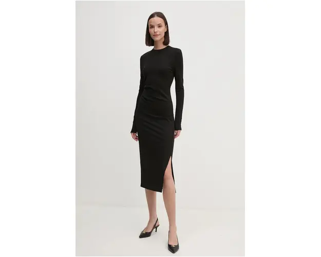 Dkny rochie culoarea negru, maxi, mulata, D2G4A142