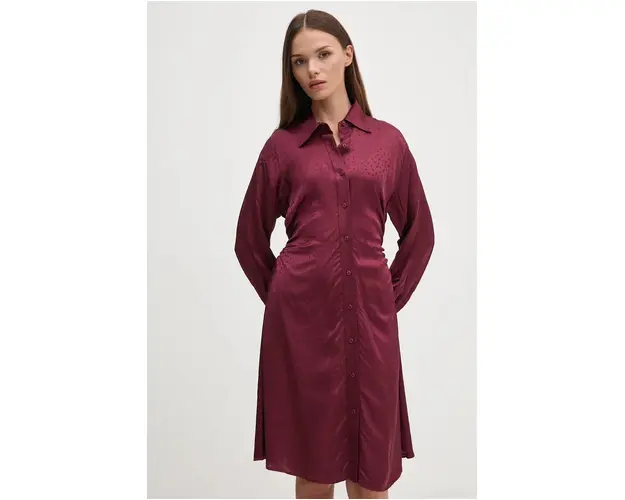 Dkny rochie culoarea bordo, mini, evazati, D2G4A100