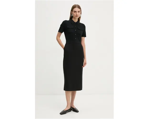 Theory rochie culoarea negru, midi, drept, O0709626