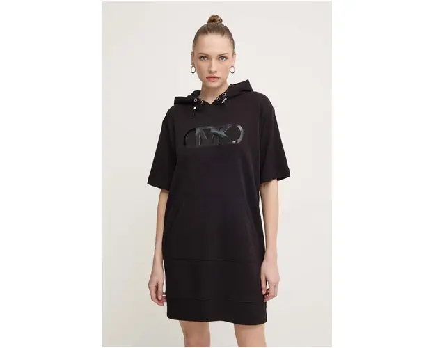 MICHAEL Michael Kors rochie din bumbac culoarea negru, mini, drept, MT482II4MY