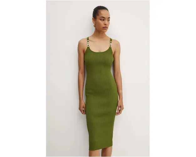 MICHAEL Michael Kors rochie culoarea verde, mini, mulata, MT482IL33D