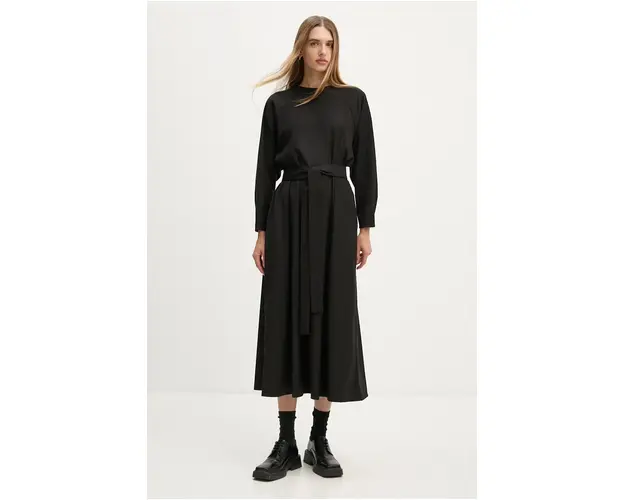 Drykorn rochie culoarea negru, maxi, evazati, 120070 60595