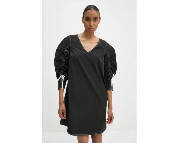 Résumé rochie din bumbac CatalinaRS culoarea negru, mini, drept, 1225651222