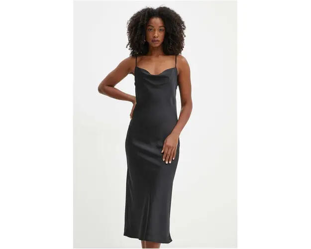 Marella rochie culoarea negru, midi, drept, 2423226131200