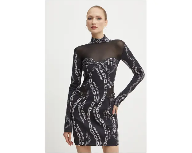 Versace Jeans Couture rochie culoarea negru, mini, mulata, 77HAO915 NS518