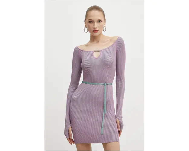 Versace Jeans Couture rochie culoarea roz, mini, mulata, 77HAOM23 CM60H