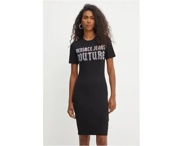 Versace Jeans Couture rochie culoarea negru, mini, mulata, 77HAOL00 CJ02L