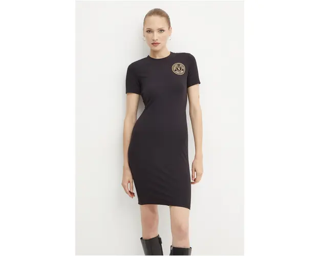 Versace Jeans Couture rochie culoarea negru, mini, mulata, 77HAOT00 CJ03T