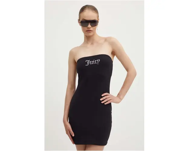 Juicy Couture rochie BABETTE JERSEY DRESS culoarea negru, mini, mulata, JCWED24303
