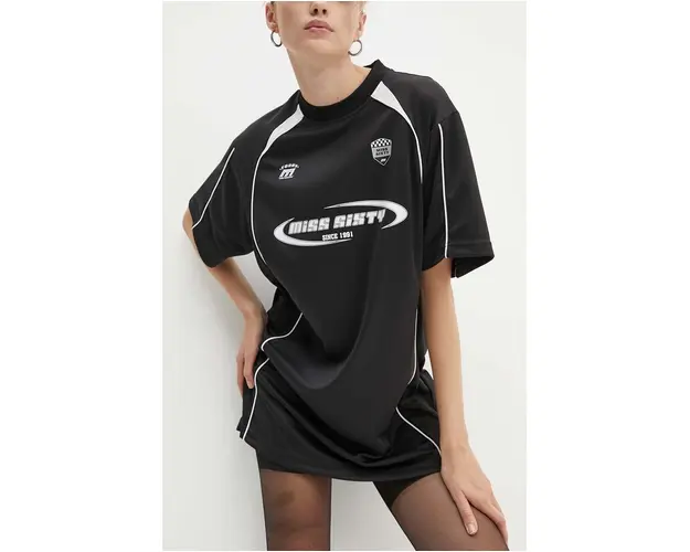 Miss Sixty rochie culoarea negru, mini, oversize, 6L3DJ0340000