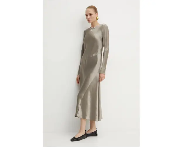 Max Mara Leisure rochie culoarea verde, maxi, evazati, 2426226018600