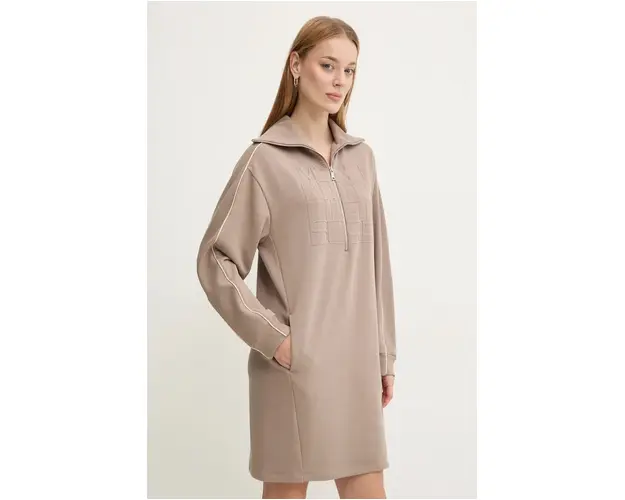 Max Mara Leisure rochie culoarea bej, mini, drept, 2426626048600