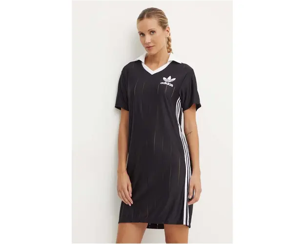 adidas Originals rochie culoarea negru, mini, drept, IX5510