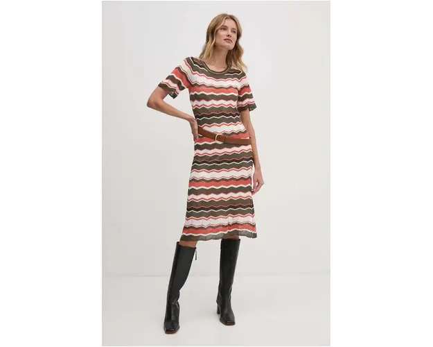 Pepe Jeans rochie HAVEN DRESS midi, evazati, PL953590