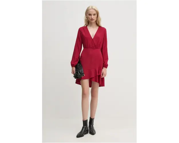 Pepe Jeans rochie KENDALL culoarea rosu, mini, evazati, PL953610