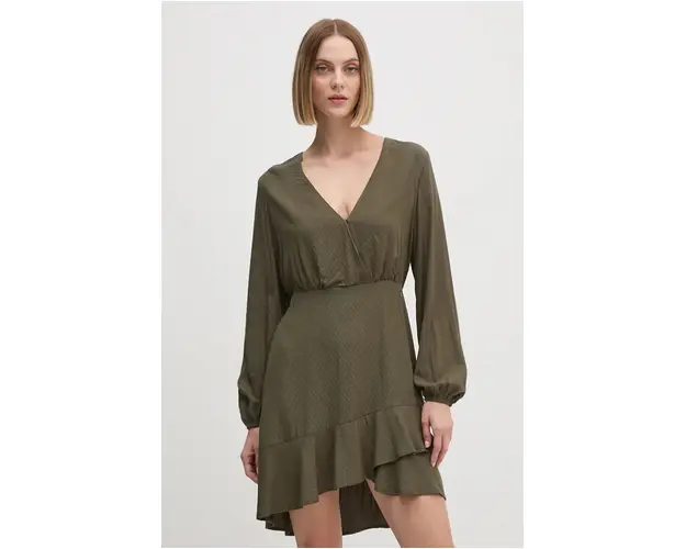 Pepe Jeans rochie KENDALL culoarea verde, mini, evazati, PL953610