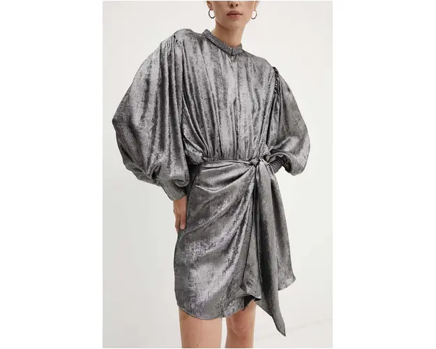 IRO rochie culoarea argintiu, mini, evazati, WP33CLARIBEL