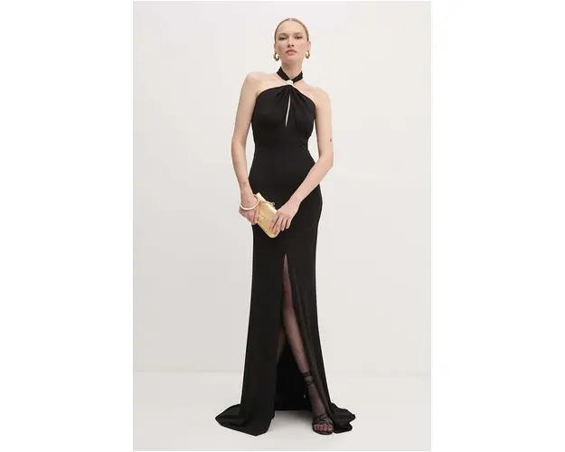 Elisabetta Franchi rochie culoarea negru, maxi, evazati, AB71747E2