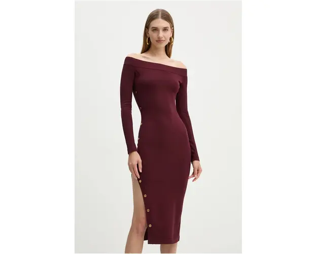 Elisabetta Franchi rochie culoarea bordo, midi, mulata, AM19S47E2