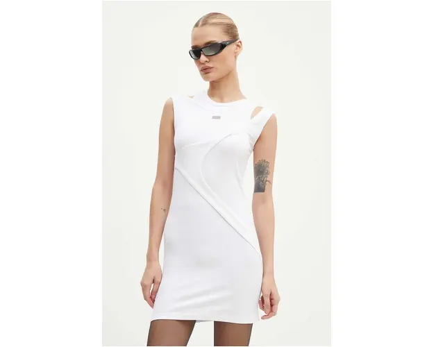 Heliot Emil rochie culoarea alb, mini, mulata, HE.W.11.028.BLK01