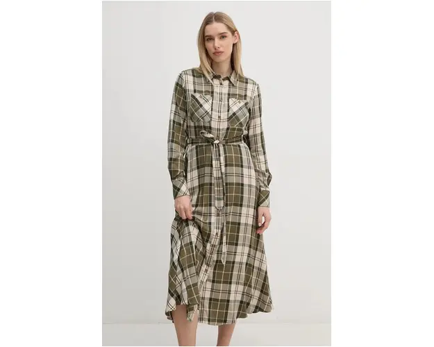 Barbour rochie culoarea verde, midi, evazati, LDR0859