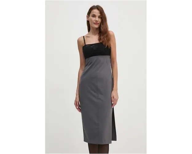 Sisley rochie din amestec de lana culoarea negru, mini, drept, 47FYLV067